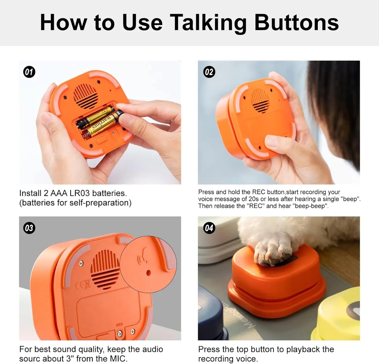 Dog Speaking Communication Buttons