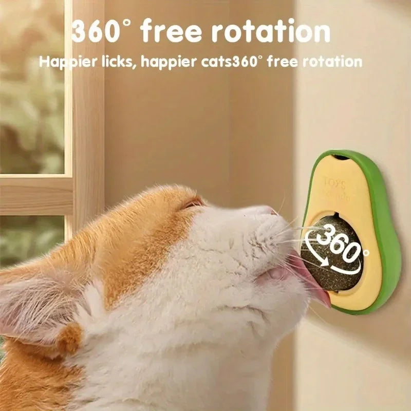 Rotatable Avocado-Shaped Catnip Wall Ball