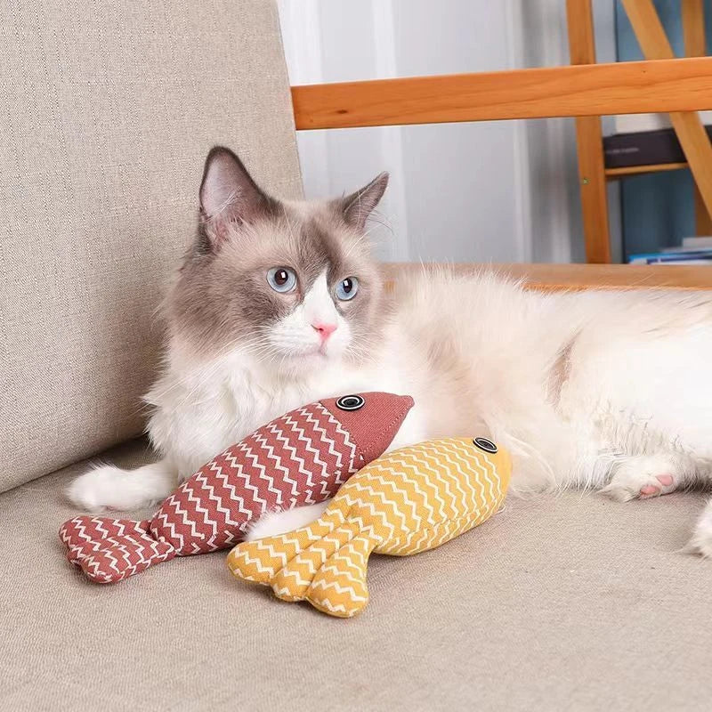 Plush Cat Fish Toy Scratcher