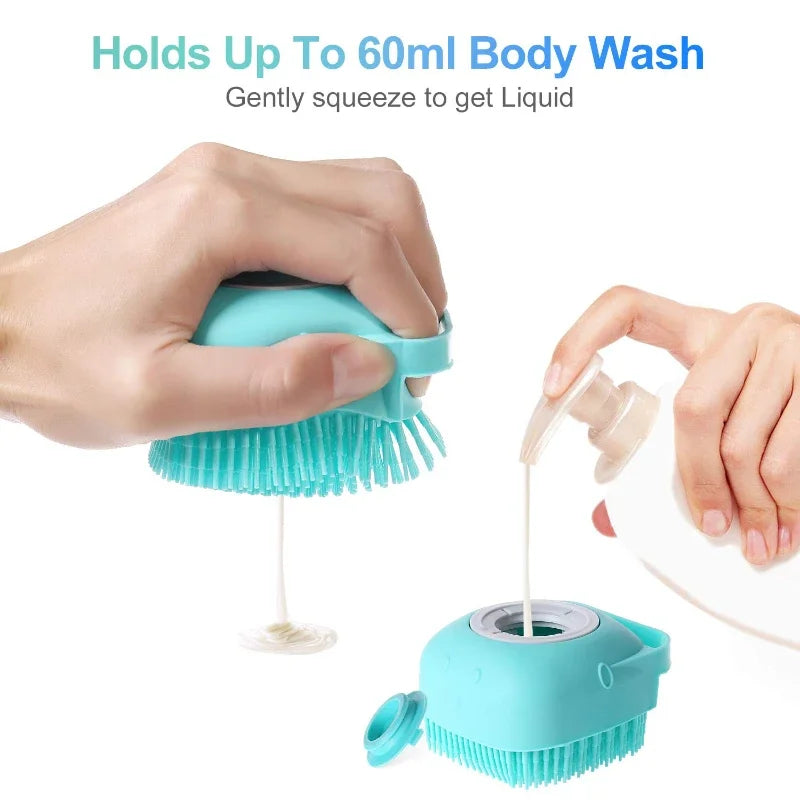 2-in-1 Bathing Scrubber for Cats & Dogs