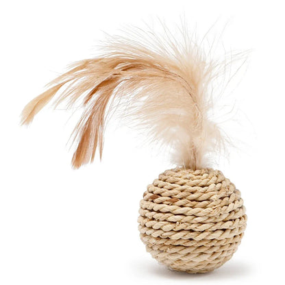 2pcs Rattan Ball with Feathers & Bell