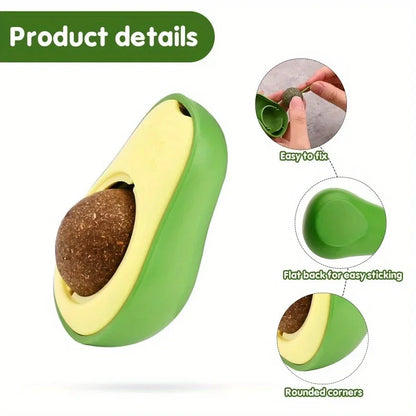 Rotatable Avocado-Shaped Catnip Wall Ball