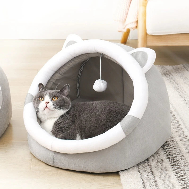 Half-Enclosed Plush Pet House