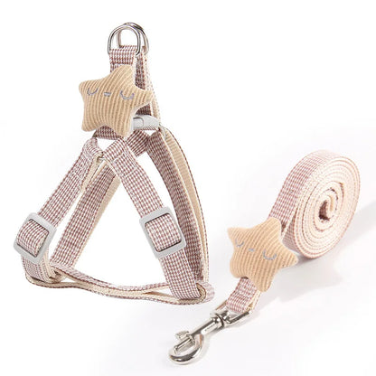 Pet Harness & Leash Set with Starfish Pendant