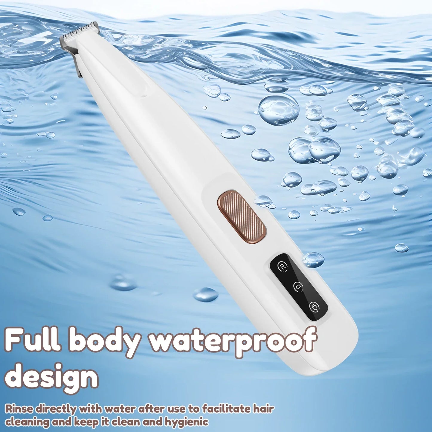 Waterproof Pet Hair Trimmer with LED Display