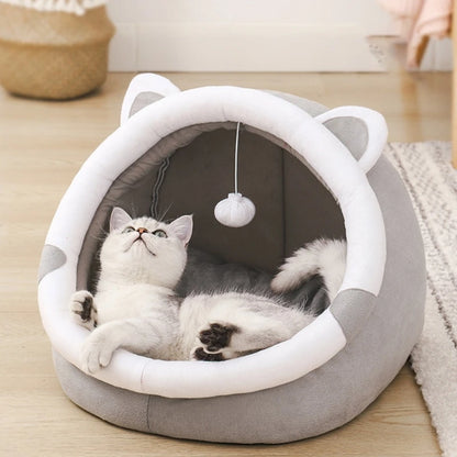 Half-Enclosed Plush Pet House