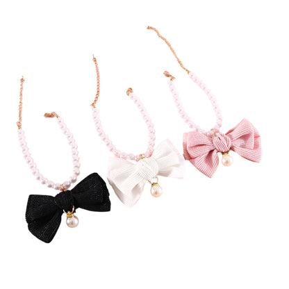 Bowtie Pearls Collar for Cats and Small Dogs