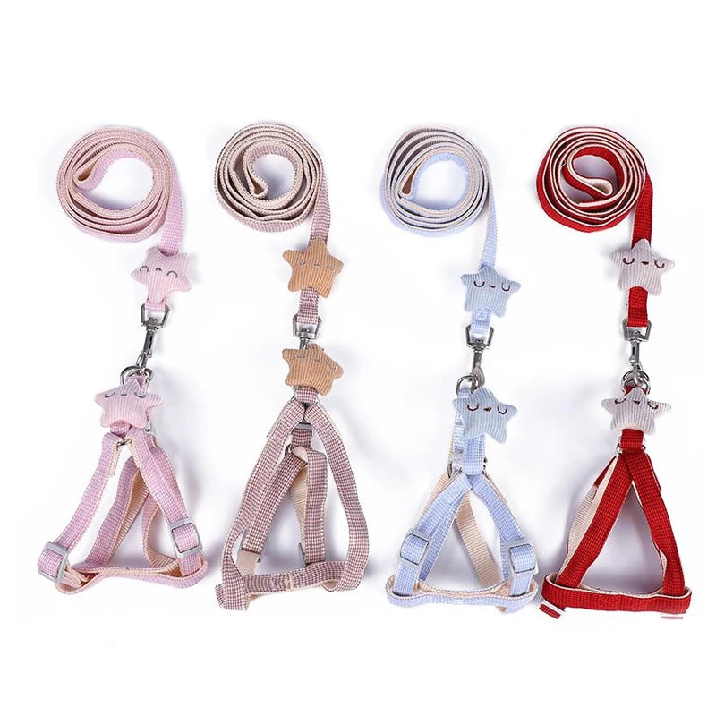 Pet Harness & Leash Set with Starfish Pendant