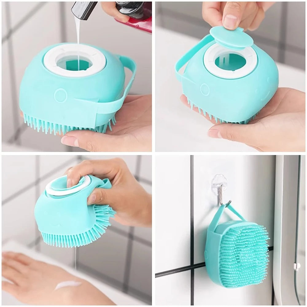 2-in-1 Bathing Scrubber for Cats & Dogs